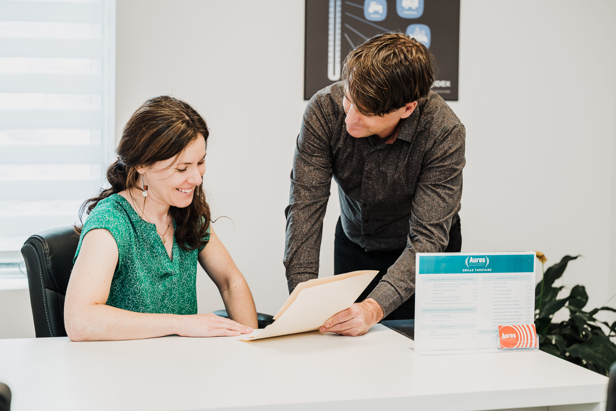 Portrait de Marie-Pier Gendron et Stéphane Fortin, audioprothésistes copropriétaires des cliniques Aures